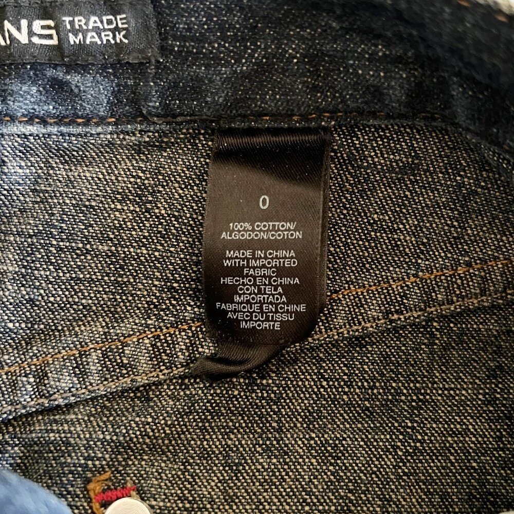 Unique DKNY Long Deconstructed Frayed Denim Skirt Size 0 - Picture 9 of 11